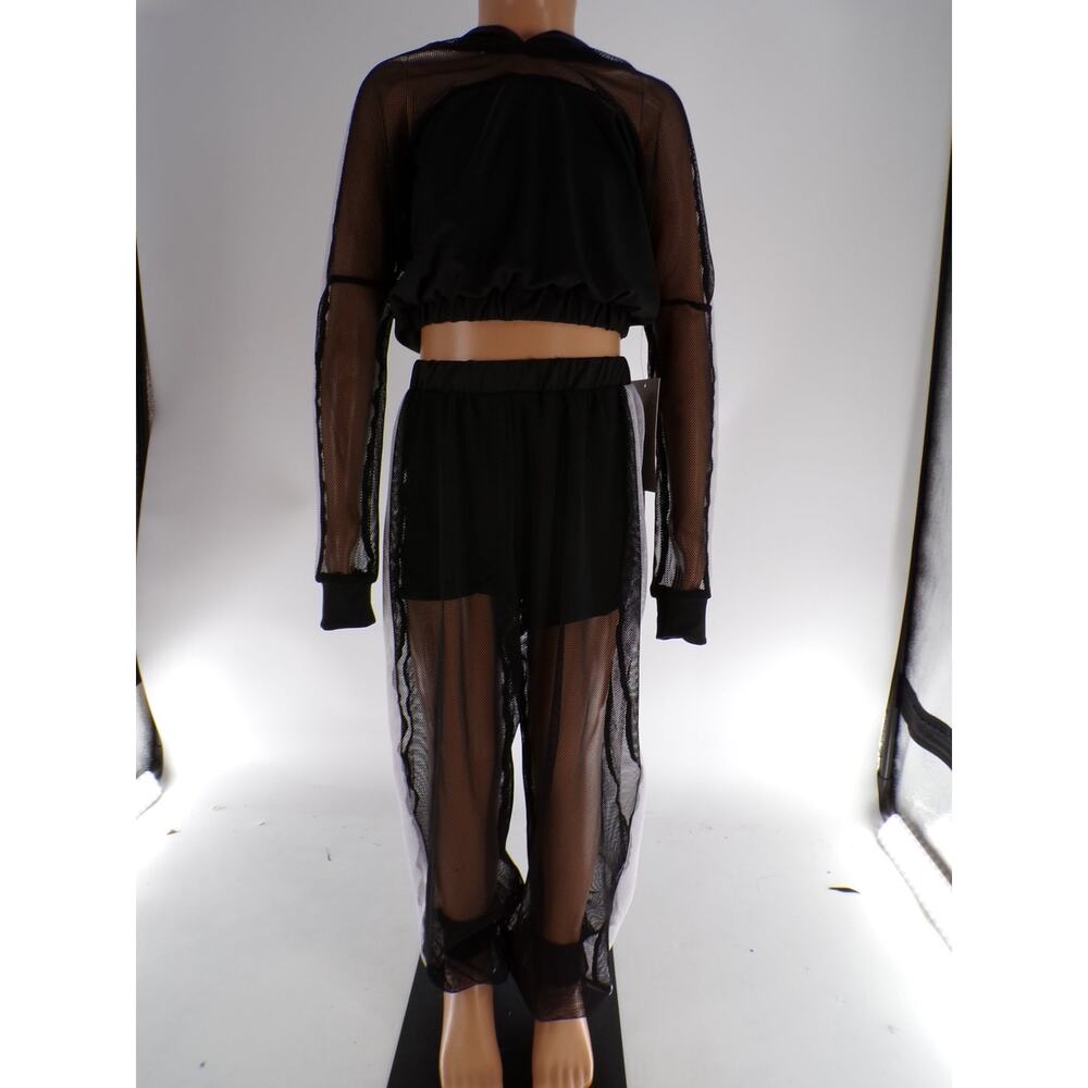 Dance Two Piece Costume Unbranded EL681C Small Child Black Jazz Hip Hop Mesh